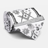 Masonic G Kenning Blockcut graving 19th Century Stropdas (Opgerold)