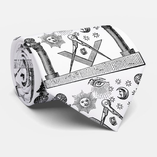 Masonic G Kenning Blockcut graving 19th Century Stropdas (Opgerold)