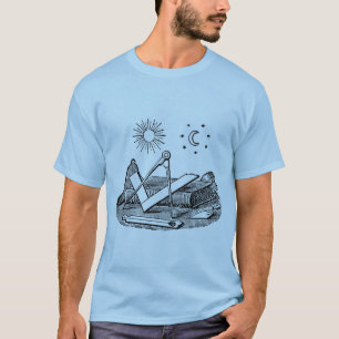 Masonic G Kenning Blockcut graving 19th Century T-shirt