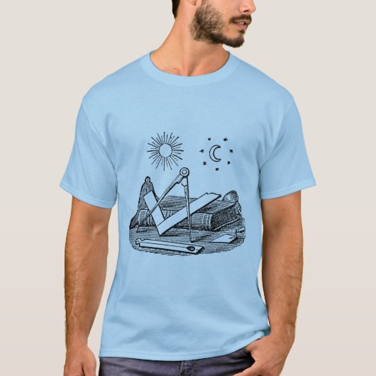 Masonic G Kenning Blockcut graving 19th Century T-shirt (Voorkant)