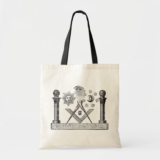 Masonic G Kenning Blockcut graving 19th Century Tote Bag (Voorkant)