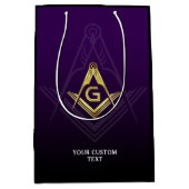 Masonic Gift Bags | Grand Lodge | Paars en goud Medium Cadeauzakje (Voorkant)