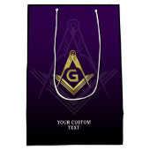 Masonic Gift Bags | Grand Lodge | Paars en goud Medium Cadeauzakje (Achterkant)
