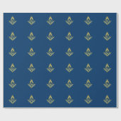 Masonic Gift Wrapping Paper | Freemason Navy Gold Cadeaupapier (Vlak)