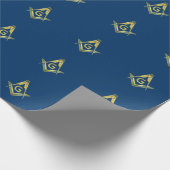Masonic Gift Wrapping Paper | Freemason Navy Gold Cadeaupapier (Hoek)