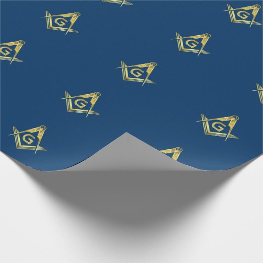 Masonic Gift Wrapping Paper | Freemason Navy Gold Cadeaupapier (Hoek)