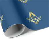 Masonic Gift Wrapping Paper | Freemason Navy Gold Cadeaupapier (Rol Hoek)