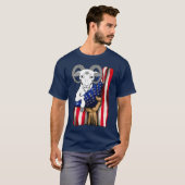 Masonic Goat Freemason Demonic Goat Flag Mannen T-shirt (Voorkant volledig)