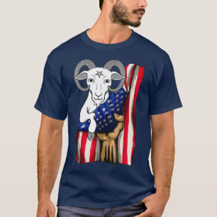 Masonic Goat Freemason Demonic Goat Flag Mannen T-shirt