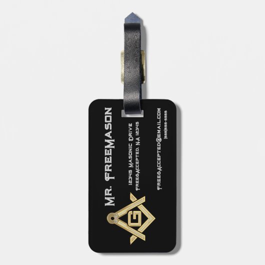 Masonic Golden Rush Bagagelabel (Achterkant verticaal)