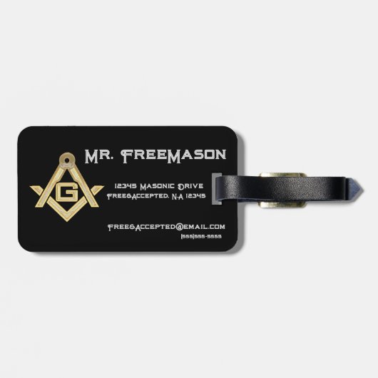 Masonic Golden Rush Bagagelabel (Achterkant horizontaal)