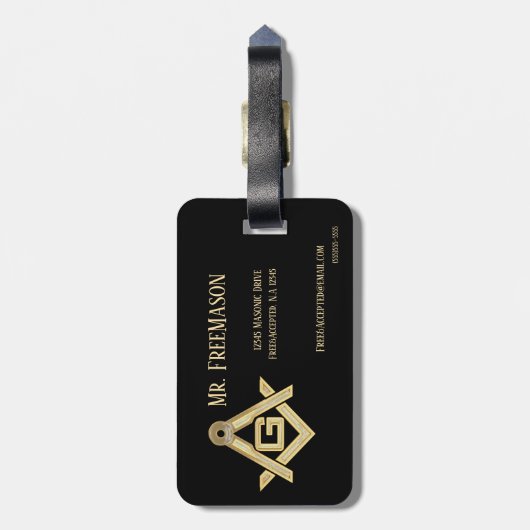 Masonic Golden Rush Bagagelabel (Achterkant verticaal)