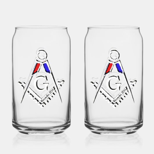 Masonic Golden Rush Blikvorm Glas (Achterkant)