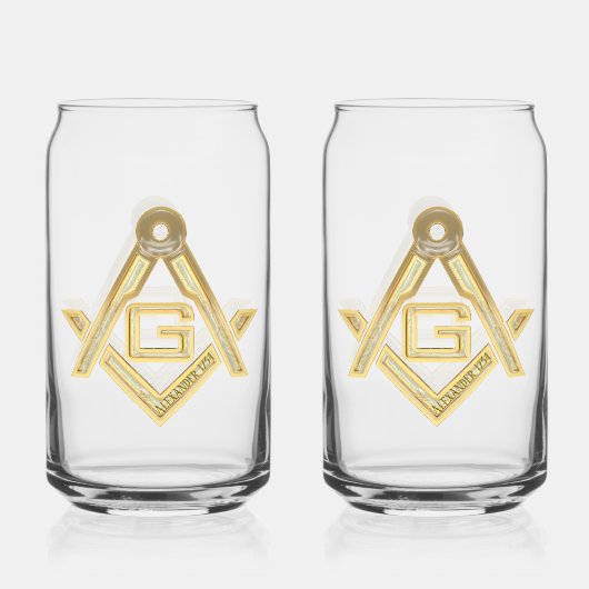Masonic Golden Rush Blikvorm Glas (Voorkant)