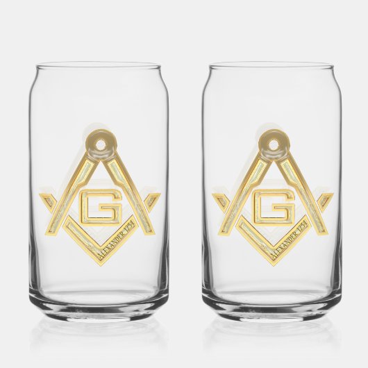 Masonic Golden Rush Blikvorm Glas (Achterkant)
