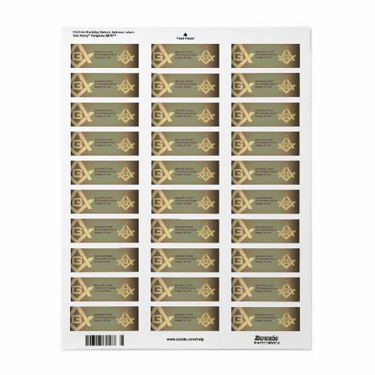 Masonic Golden Rush Etiket (Full Sheet)