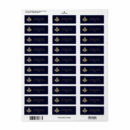 Masonic Golden Rush Etiket (Full Sheet)