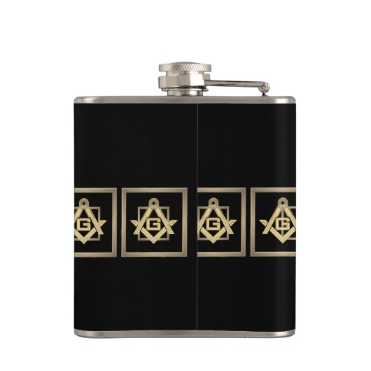 Masonic Golden Rush Heupfles (Achterkant)