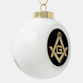 Masonic Golden Rush Keramische Bal Ornament (Links)