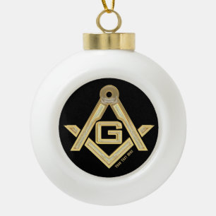 Masonic Golden Rush Keramische Bal Ornament