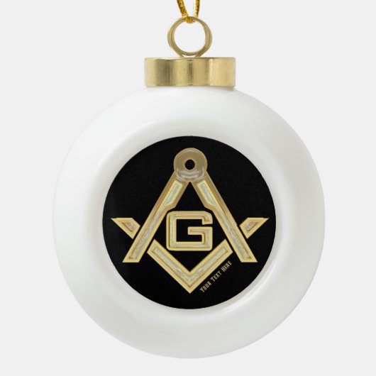Masonic Golden Rush Keramische Bal Ornament (Voorkant)