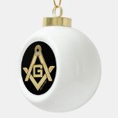 Masonic Golden Rush Keramische Bal Ornament (Rechts)