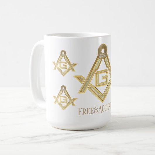 Masonic Golden Rush Koffiemok (Voorkant links)