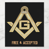 Masonic Golden Rush Wijn Etiket (Enkel label)