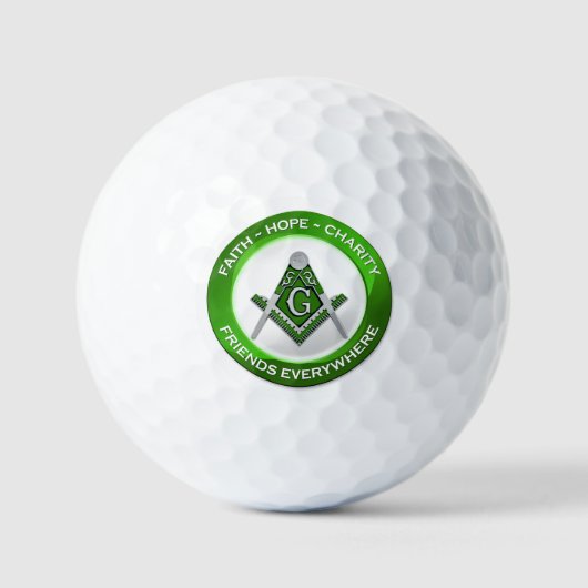 Masonic Golf Ball Green Golfballen (Voorkant)