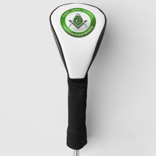 Masonic Golf Head Cover Green (Voorkant)