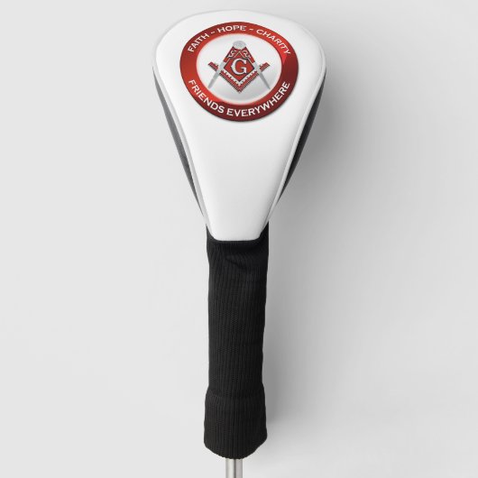 Masonic Golf Head Cover Red (Voorkant)