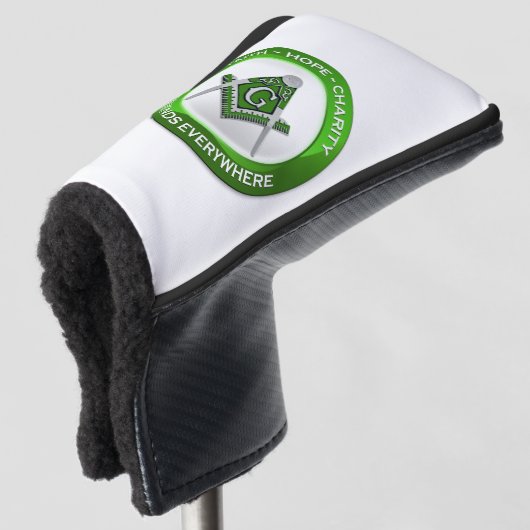 Masonic Golf Putter Cover Green (3/4 voorkant)