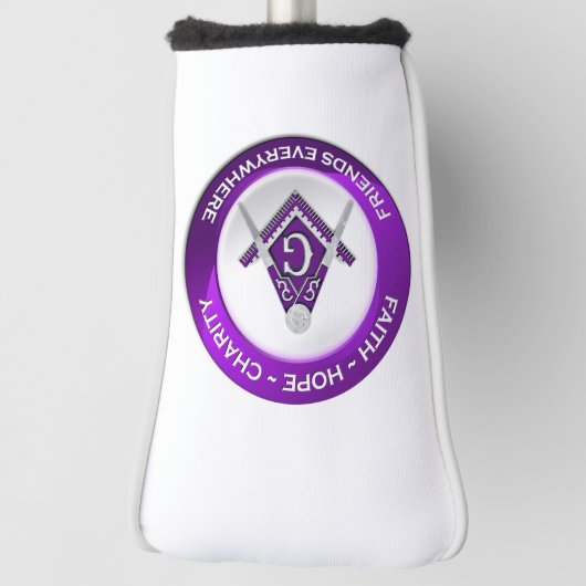 Masonic Golf Putter Cover Purple (Draai 90)