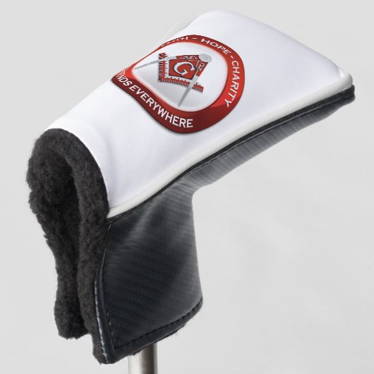 Masonic Golf Putter Cover Red (3/4 voorkant)