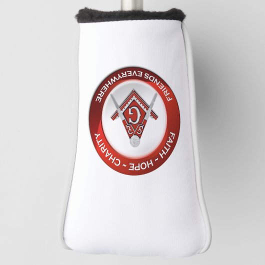 Masonic Golf Putter Cover Red (Draai 90)