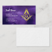 Masonic Grand Lodge Visitekaartjes | Paars en goud (Voorkant / Achterkant)