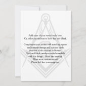 Masonic Invitation | Sjabloon goud en zwart diaman Kaart (Achterkant)