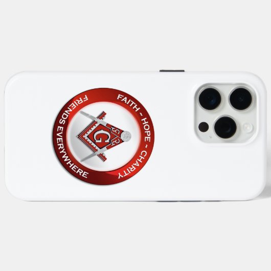 Masonic iPhone Case Red (Achterkant (horizontaal))