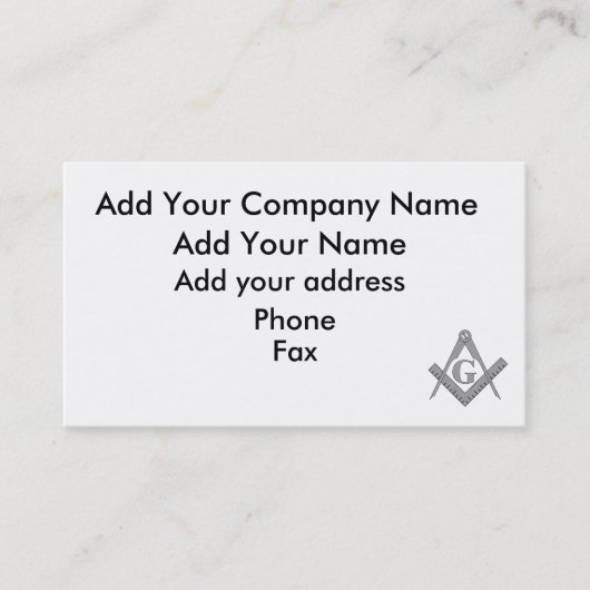 Masonic Kaart Visitekaartje (Voorkant)