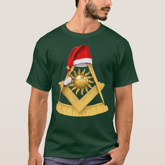 Masonic kerstcadeau Santas Pet Freemason Past T-shirt (Voorkant)