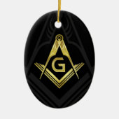 Masonic kerstversiering | Freemason Gift Ideeën Keramisch Ornament (Voorkant)