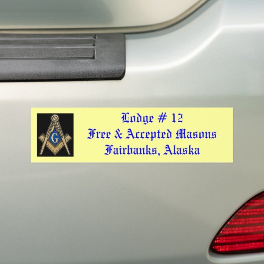 Masonic Lodge Bumpersticker (Op auto)