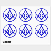 Masonic Lodge, NIET WATERDICHT Ronde Sticker (Vel)
