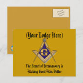 Masonic Lodge personaliseren Briefkaart (Voorkant / Achterkant)