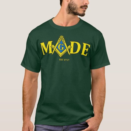 Masonic Made Est 1717 Freemason Lodge T-shirt (Voorkant)