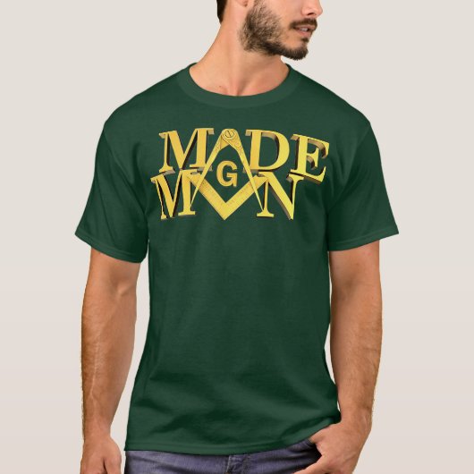 Masonic Made Man Square and Compass Freemason T-shirt (Voorkant)