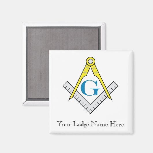 Masonic Magnet Pas Lodge Naam aan (Voorkant / Achterkant)