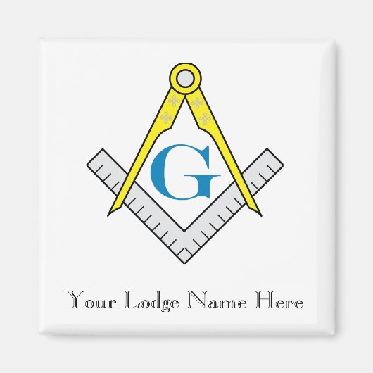 Masonic Magnet Pas Lodge Naam aan (Voorkant)