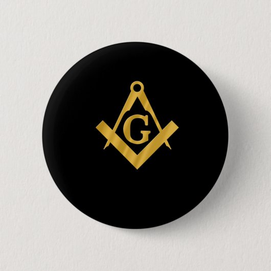 Masonic "Mason for Life" Ronde Button 5,7 Cm (Voorkant)