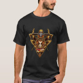 Masonic Mason Square Compass Owl Books T-shirt (Voorkant)
